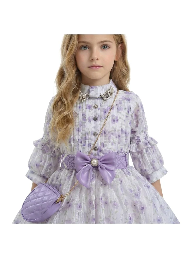 Bidani  Safa Purple Pearl Dress with Bag for Women | Best Price UAE
